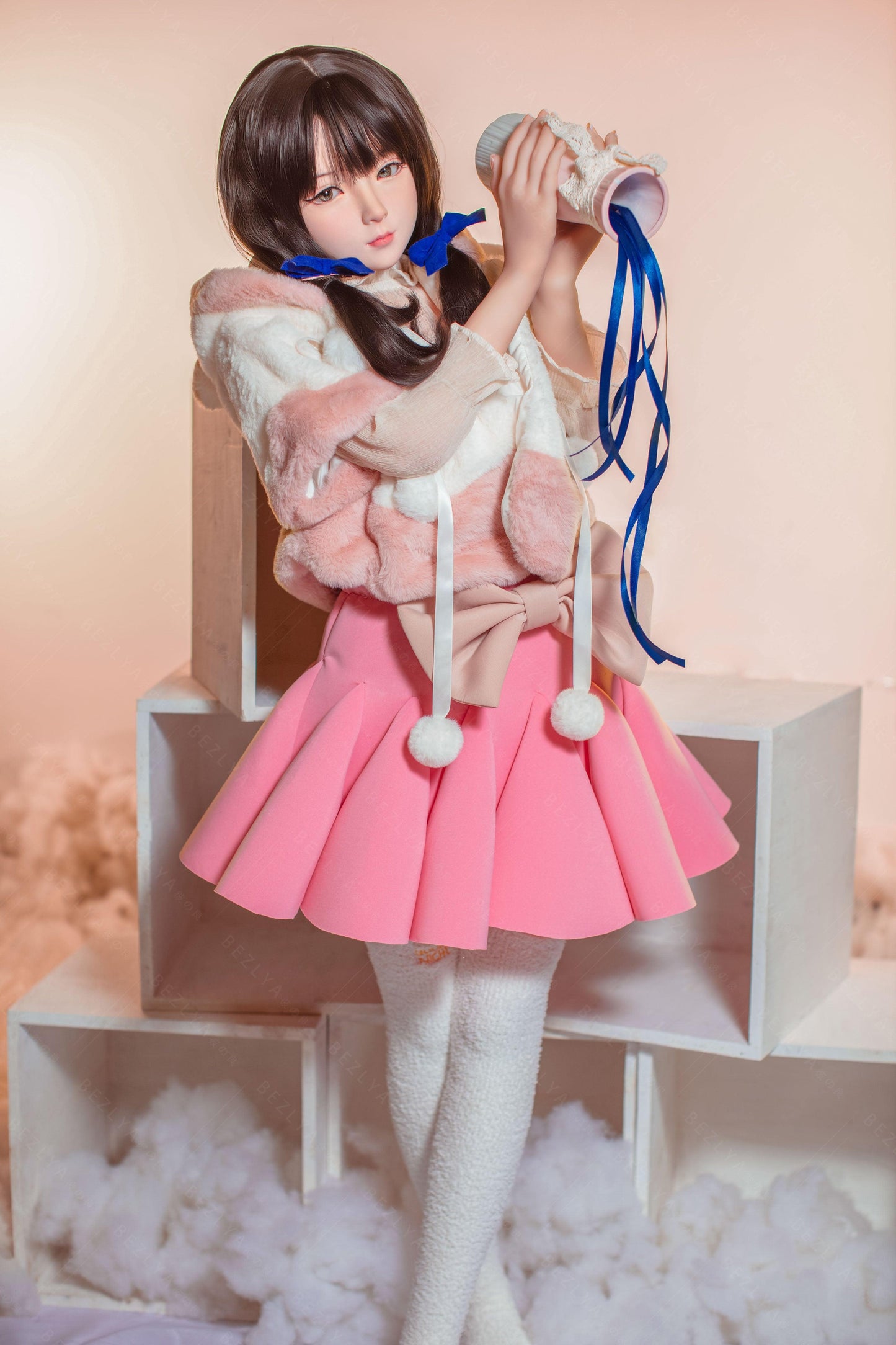 Bezlya - Jasmine - 138cm/4ft6.25 - 2.0 AA-cup - Silicone Head + TPE Body Sex Doll - 76dollshop