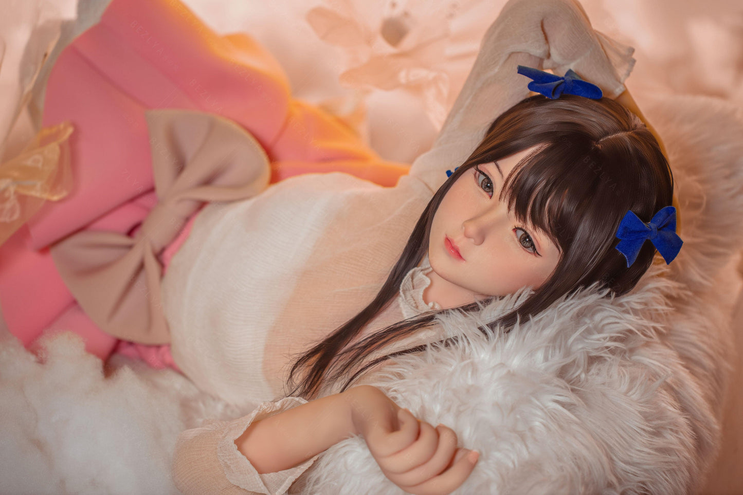 Bezlya - Jasmine - 138cm/4ft6.25 - 2.0 AA-cup - Silicone Head + TPE Body Sex Doll - 76dollshop