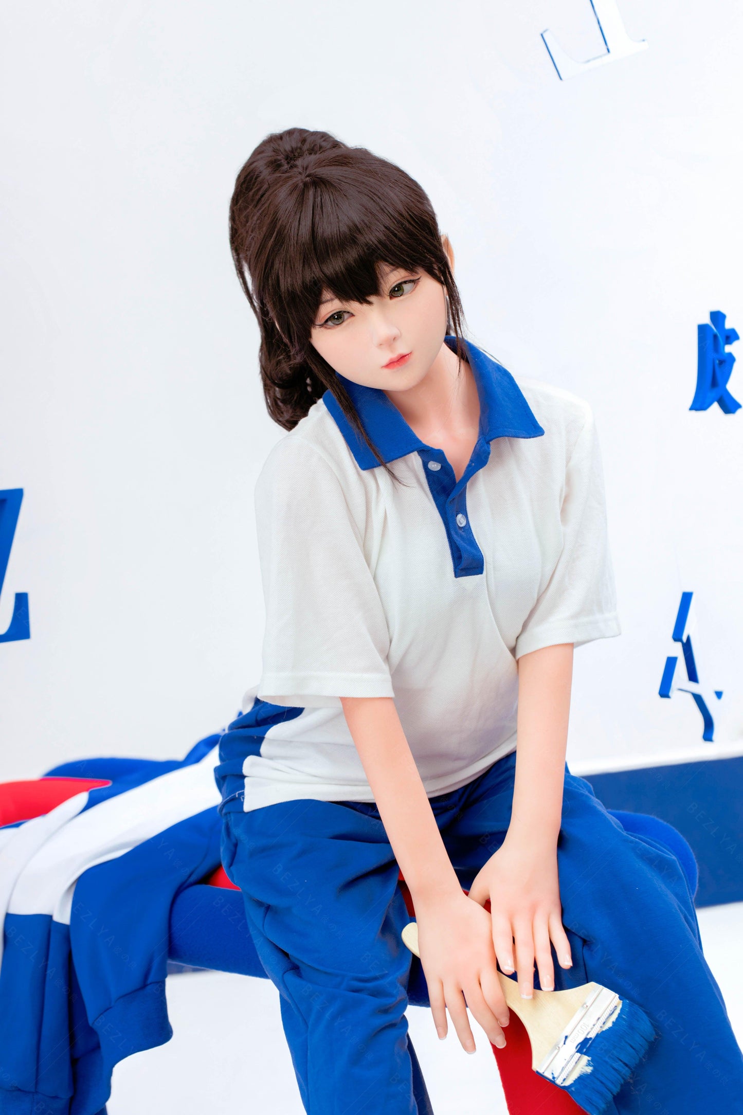 Bezlya - Jasmine - 138cm/4ft6.25 - 2.0 AA-cup - Silicone Head + TPE Body Sex Doll - 76dollshop