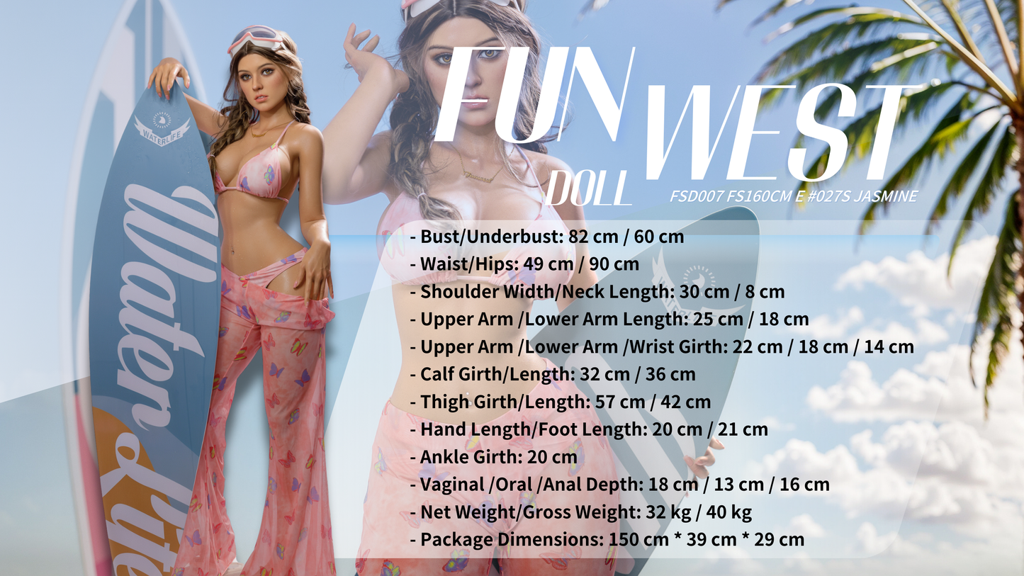 FunWest Doll - Jasmine - 160cm/5ft3 E-cup - Silicone Sex Doll