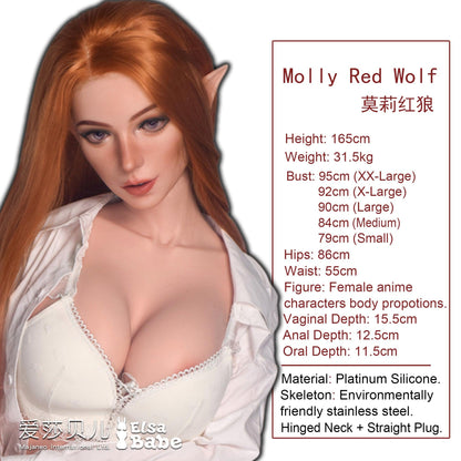 Elsababe – Molly Red Wolf - 165cm5ft5 - Silicone Sex Doll - 76dollshop